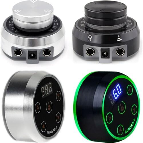 New Professional Mini AURORA LCD Tattoo Power Supply With Adaptor for Coil & Rotary Tattoo Gun Machines