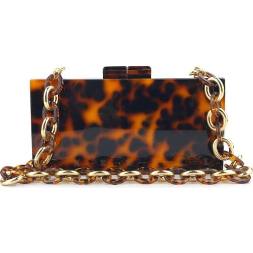 Hunan manufacturers direct sale Amazon wish cross border Dinner Bag leopard pattern acrylic womens bag bags satchels