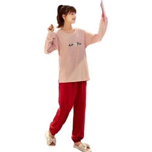 Spring and Autumn New Style Pregnant Women Pajamas Female Crew Neck Long Sleeve Pure Cotton Loose Postpartum Nursing Confinement