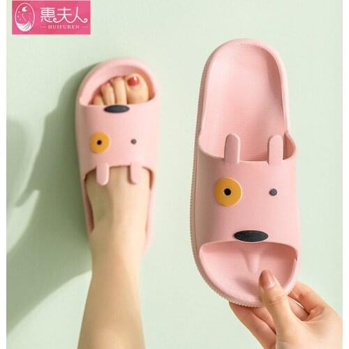 Slippers female summer cute cartoon indoor home floor bathroom lovers wear slippers male men slippers home slippers