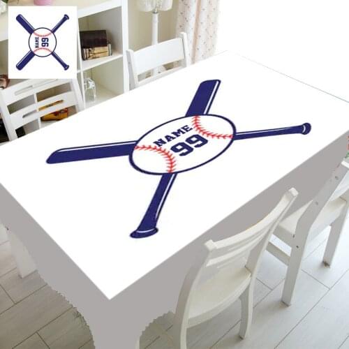Personalised Baseball Birthday Party Decoration Gifts Custom Name Number Bassball Tablecloth Baseball Crossed Bats Table Cover