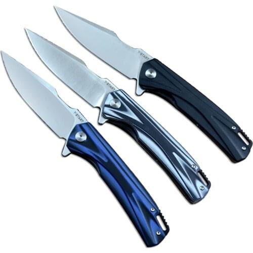 Y-START New 440C Satin Blade G10 Handle 3 colors Fast Open Ball Bearing Flipper Pocket Folding Knife with Clip for EDC Hunting