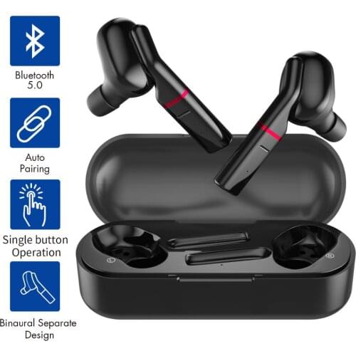 Sports wireless Bluetooth earphone TWS stereo 5.0 sports waterproof in-ear key headset