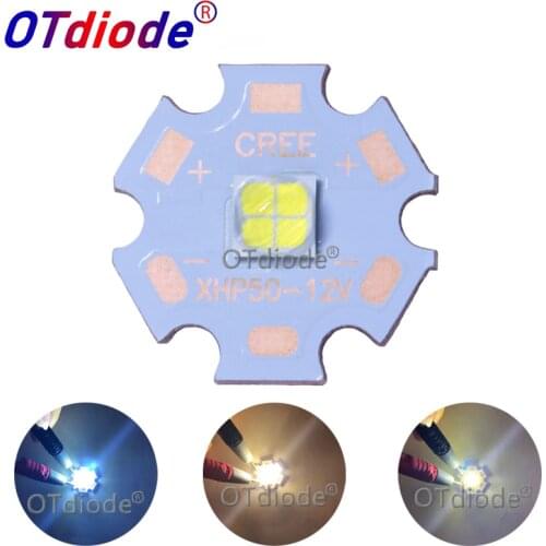 CREE XHP50 Cool White or Neutral White High Power LED Emitter Diode 6V 12V with 16mm 20mm Full Cooper PCB