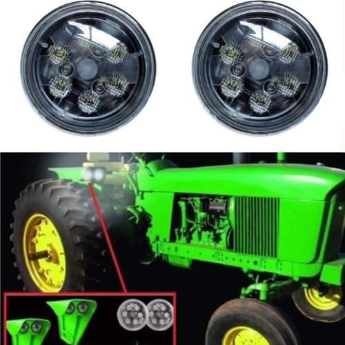 LED6218 Tractor Lights Round Flood Light CREE LED Work Light 12V for John Deeres tractor Offroad 4x4, 4WD etc(2Pcs) LANTSUN