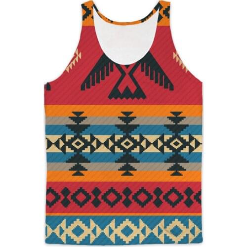 Real USA American Size Native Print Style sublimation printing breathable Tank tops plus size 3XL 4XL 5XL 6XL