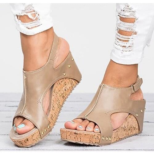 2020 Platform Sandals Wedges Shoes Sandalias Mujer Summer Shoes Leather Wedge Heels Gladiator Sandals Women Sandals