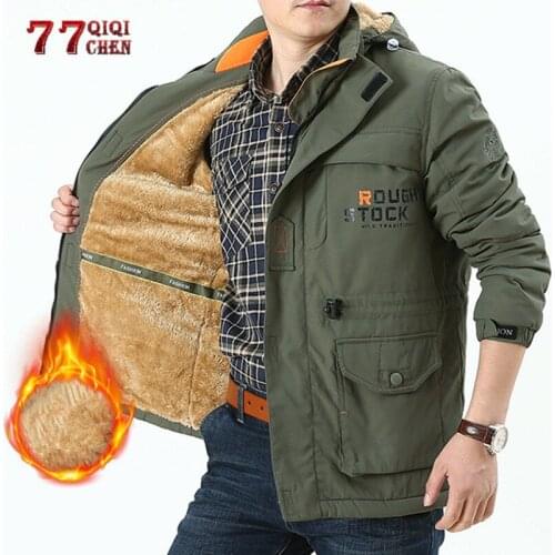 Winter Warm Jacket Men Army Military Parkas Coats Thicken Wool Liner Overcoat Casual Cotton Multi-pocket Windbreaker Jackets 4XL