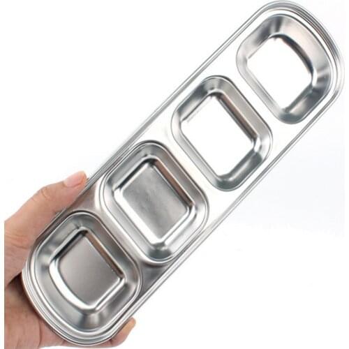 1PCS Outdoor barbecue dip stainless steel multi-grain seasoning dish barbecue sauce seasoning dish soy sauce vinegar small dish