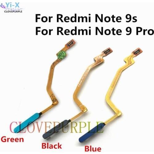 10pcs Fingerprint Sensor Scanner Touch ID Connecter Flex Cable For Xiaomi Redmi Note 9 Pro 9s Replacement Parts
