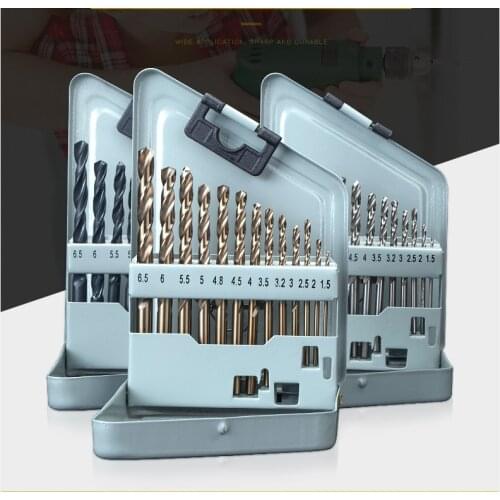 13pcs Cobalt Drill Bits set For Metal Wood Working M35 HSS Co Steel Straight Shank 1.5-6.5mm Twist Drill Bit Power Tools