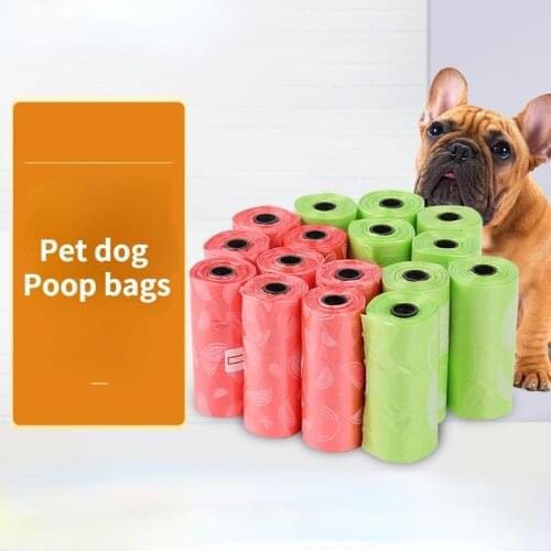 16Rolls/Bag Portable Pet Cat Dog Poop Bag Outdoor Travel Dog Poop Cleaning Supplies Dog Poop Bags Disposable Poop Picking Bag
