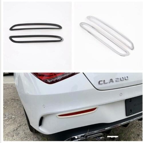 2Pcs Car Rear Fog light Frame Cover Trim Sticker Chrome ABS For Mercedes Benz CLA 2020 Car Styling