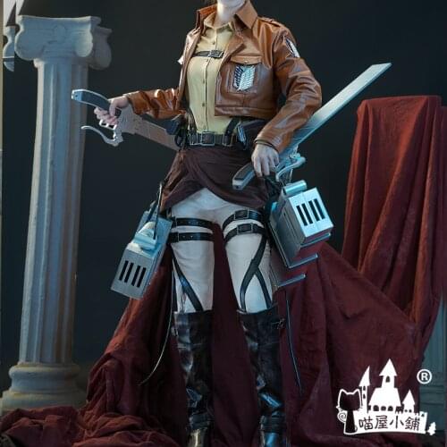 Anime! Attack on Titan Eren Levi Mikasa Armin Hanji Game Suit Gorgeous Uniform Cosplay Costume Halloween Party Outfit 2021 NEW