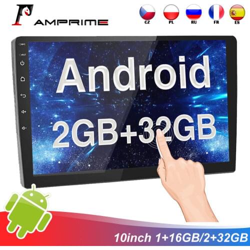 AMPrime Android Car radio 10.1" 2 Din Car Multimedia 2G+32G auto Stereo Gps WiFi Navigation Bluetooth Video Player Rear Camera