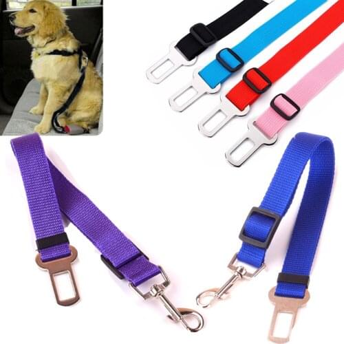 Pet Dog Car Safety Seat Belt Harness Adjustable Pet Puppy Pup Hound Vehicle Seatbelt Lead Leash For Dogs 6 Colors