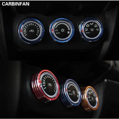 Car styling Aluminum alloy air conditioning control trim knobs tool 3Pcs/set for mitsubishi asx 2010 2011 2012 2013 2014