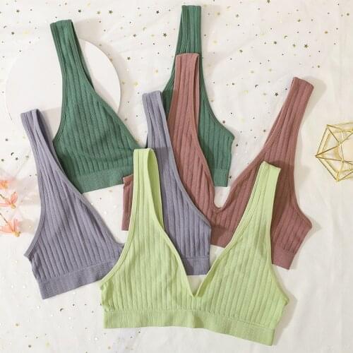 Low Back Bras For Women Seamless Underwear Non-Wired Backless Lingerie Comfort Unlined Brassiere Female Bra Top Deep V Bralette