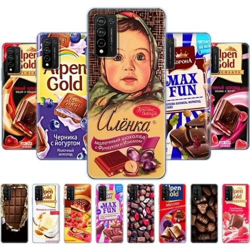 For Honor 10X Lite Case Silicon TPU Soft Back Phone Cover On Huawei Honor 10X Lite Bumper 10XLite Bag alenka bar wonka chocolate