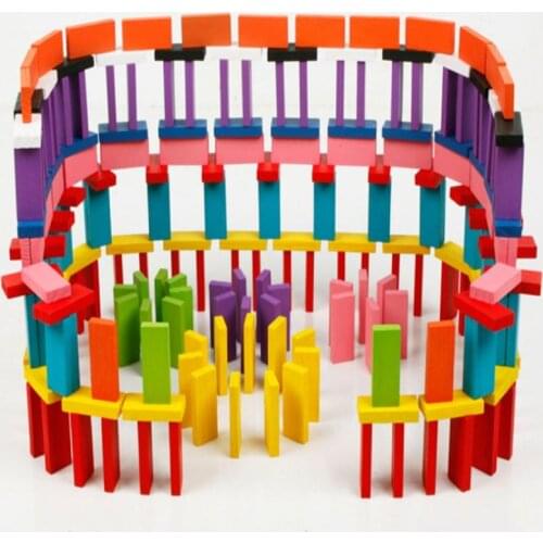 12 Colors 120 Pieces Dominoes Adult Large Children Early Education Wooden Educational Toys