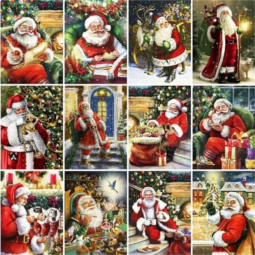 Evershine 5D Diamond Painting Santa Claus Rhinestone Picture Diamond Embroidery Cartoon Cross Stitch Christmas Home Decoration