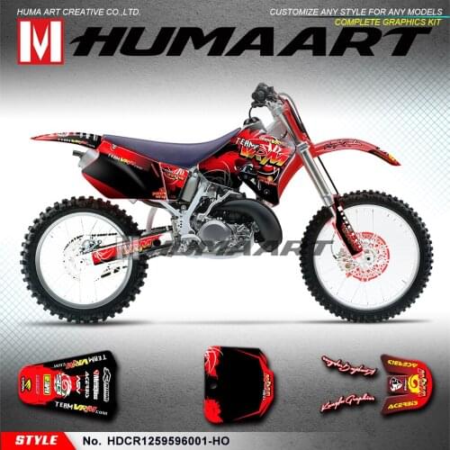 HUMAART Motocross Stickers MX Graphics Vinyl Decals Off-road Motorcycle Self Adhesives for CR125 CR250 1995 1996