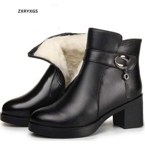 2020 New Classic Top Full Cowhide One Fur Full Wool Boots Snow Shoes Warm Cotton Boots Womens Boots Winter Boots Large Size