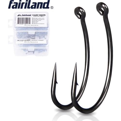 50 100 250pcs/Lot Matt Black PTFE Coated Carp Hooks 2# 4# 6# 8# 10# Sharp Hook Point Barbed fishing hooks with free box