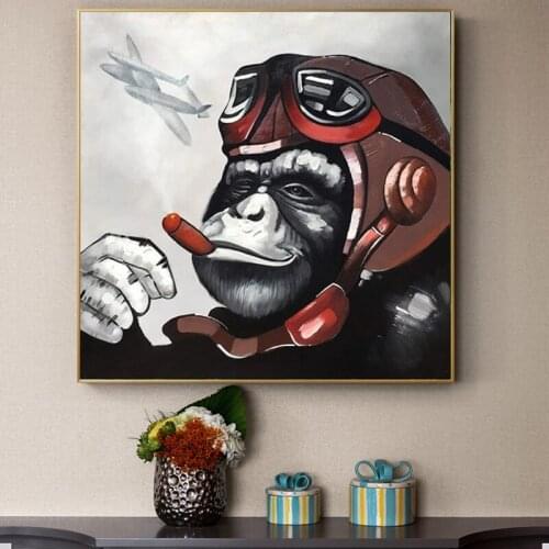 Watercolour Thinking Monkey Wall Art Canvas Print Abstract Animal Poster Painting Home Decor Picture For Room Cuadros