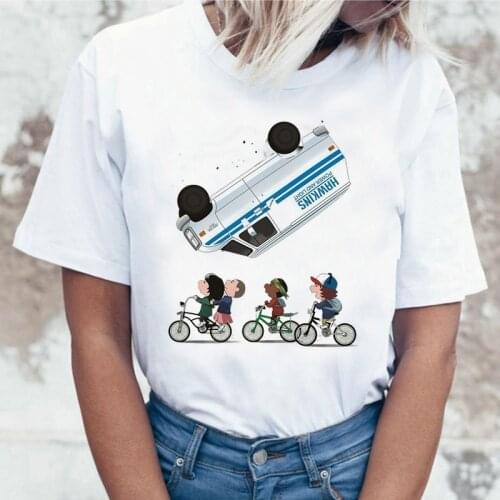 Stranger things tshirt women Funny kawaii T Shirt for Women Letter Print Tshirts Summer O-neck Hot Tv Series T-Shirt
