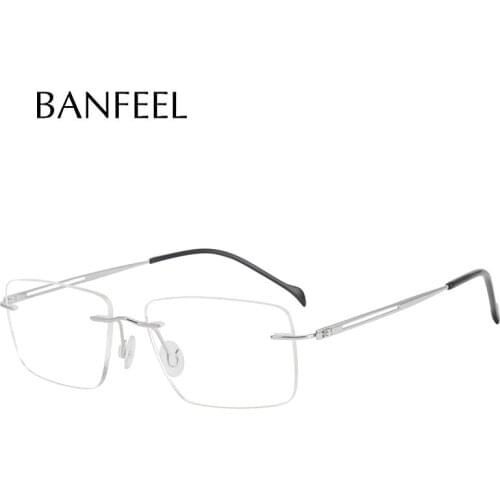 Pure Titanium Rimless Prescription Glasses Frame Men Screwless Ultra light Myopia Optical Eyeglasses Frame Luxuyr Brand Eyewear