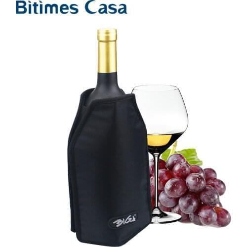 Wholesale Wine Champagne Cooler Sleeve Nylon Construction With Elastic Substantial Gel Dinner Party Picnic Wine Ccooler