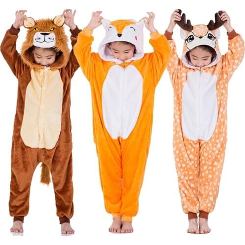 Kigurumi Pajamas Unicorn For Children Baby Girls Pyjamas Boys Sleepwear Animal Lion Deer Licorne Onesie Kids Costumes Jumpsuit