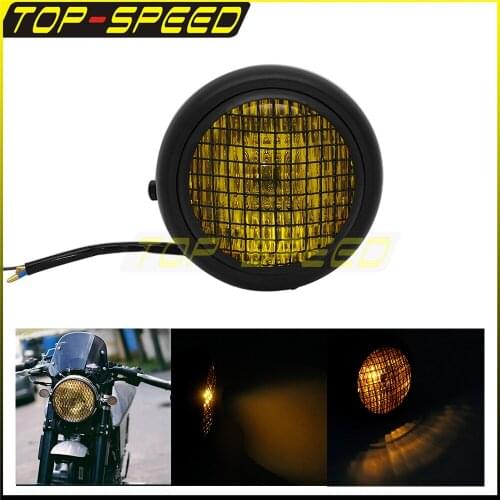 Retro Motorcycle Headlight Grill Side Mount Cover Bracket Side Mount Headlight Universal For Harley Chopper Bobber Cafe Racer