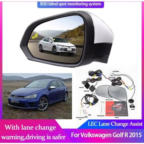 For Volkswagen Golf R 2015 BSM BSD Blind Spot Monitoring System 24GHZ Millimeter Waves Radar Sensor Mirror LED Light Warning