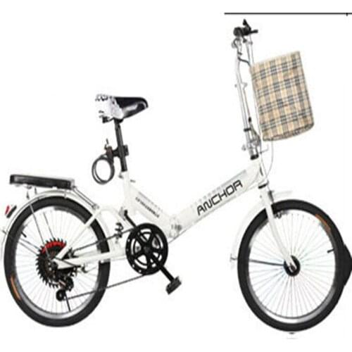 Folding Bicycle 20 inch Single Speed Adult and Child Students Shock-free Light Bicycle for Men and Women