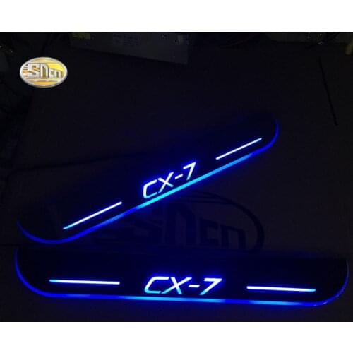 SNCN LED moving light scuff pedal for Mazda CX-7 CX7 car acrylic led door sill welcome pedal