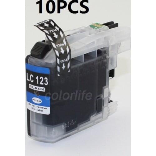 XIMO 10 x LC123 Black Compatible Ink Cartridge For DCP J4110DW J132W J152W etc