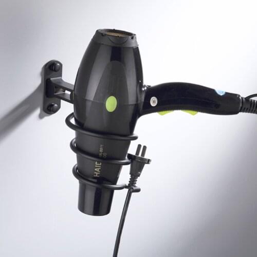 Hair Dryer Rack Black Space Aluminum Dryer Holder for Bathroom Toilet Wall Mounted Bath Shelf Accessories Washroom