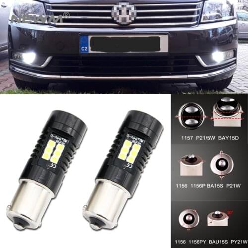 2pcs P21W LED 1156 BA15S LED Bulbs Car Lights 1200Lm Turn Signal Reverse Brake Light R5W 3030 LEDs 12V 24V Automobiles Lamp