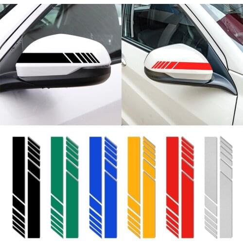 2PCS Car-styling Side Rear View Mirror Stripes reflective Stickers For Nissan Qashqai X J10 J11 Trail Tiida Juke accessories