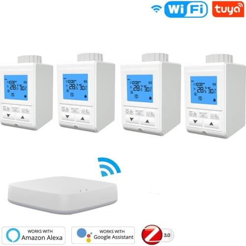 TRV Thermostatic Radiator Valve Heater Thermostat WIFI ZigBee 3.0 Tuya APP Remote Control Google Home and Alexa Voice Control