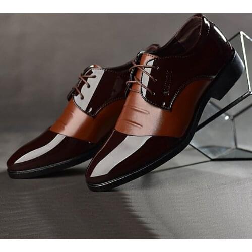 USHINE BG1-3 EU38-48 Large Size Pointed Men Dress Shoes Man Baita Wedding Latin Prom Latin Ballroom Dance Shoes Men Leather