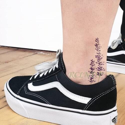 Waterproof Temporary Tattoo Sticker lavender grass Fake Tatto Flash Tatoo Tatouage hand foot arm For Women girl femme