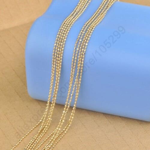 YAAMALI Free Fast Shipping 18" 5 PCS Lot Yellow Gold Filled Jewelry Ball Prayer GF Necklaces Chain For Pendant Stamped