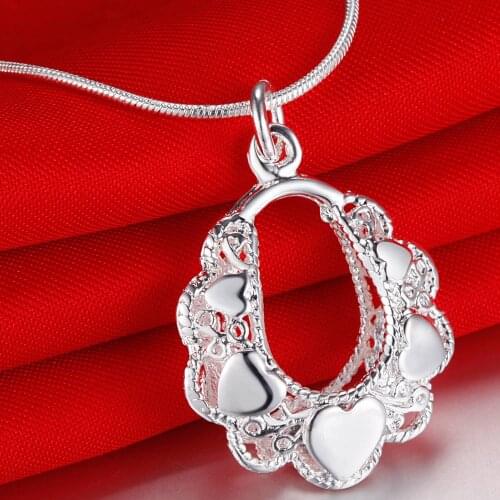 XL-AN089 Hot Shinning Personality Necklaces Silver Trendy Jewelry Fashion Jewelry Pendant Flower Basket /ajtajbaa Akdajbka