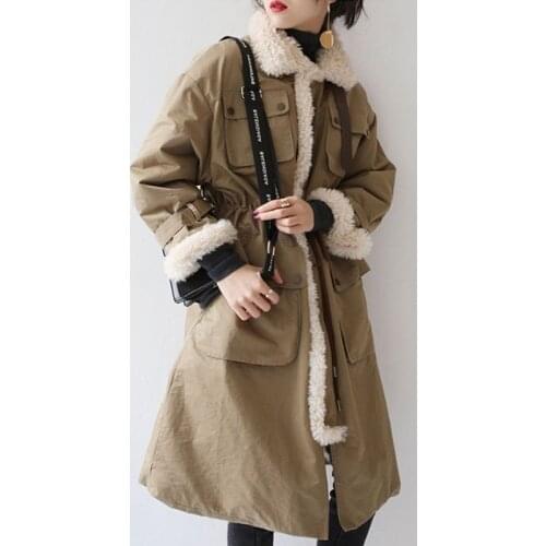 Winter women jacket parka lamb thick jacket warm coats women big fur Loose cotton jacket oversize women long coat parka cotton