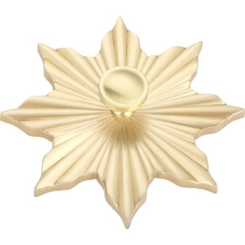 1pc Golden Maple Leaf Shaped Knob Solid Brass Cabinet Handle Snowflake Pull Cabinet 123mm Cupboard Drawer Kitchen Hardware screw