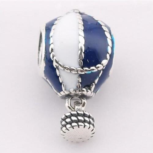 100% 925 Sterling Silver With Enamel hot air balloon Beads DIY accessorie Fits Pan Bracelets DIY berloque
