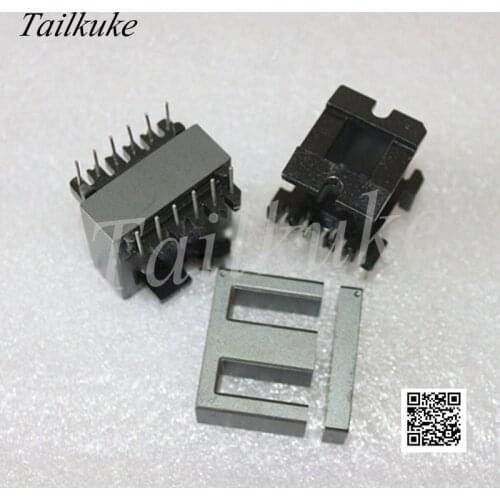 5sets/lot EI33 Magnetic Core Supporting Bakelite Skeleton Vertical 6+6 Ferrite Transformer Core Flat PC40 Material